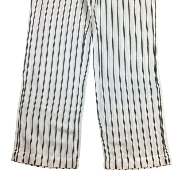 J.Jill Womens 4 Striped Linen Rayon Wide-Leg Pants Ivory & Black - Picture 5 of 11